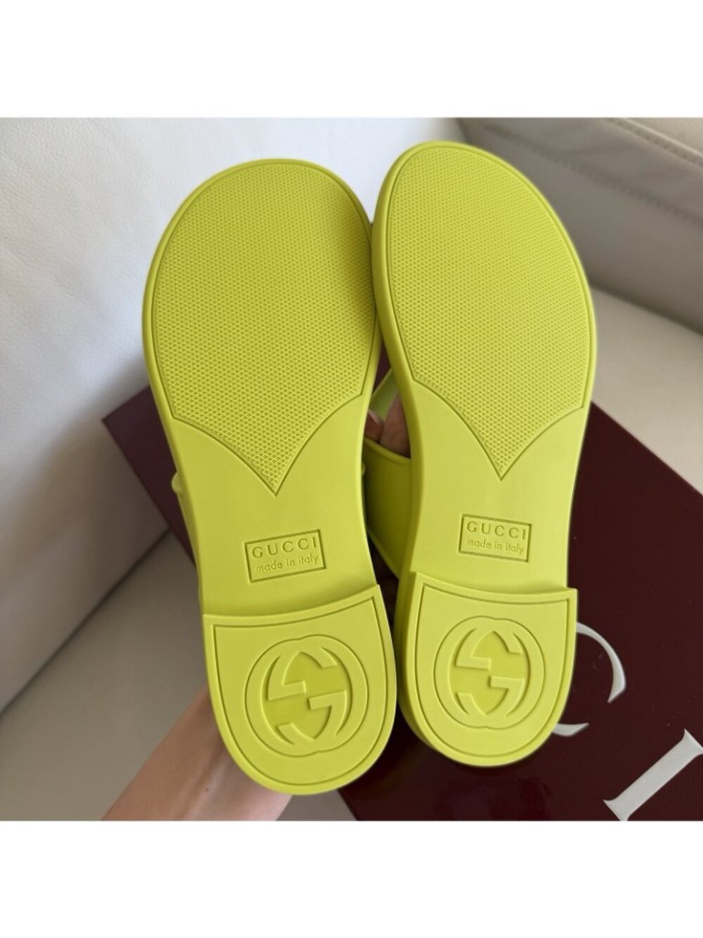 NEW Gucci Women's Thong Sandals Shoes Horsebit Green GG Sz 38 100% Authentic - Picture 8 of 10